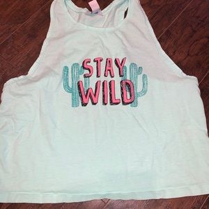 Primark cropped tank top mint green size 4.